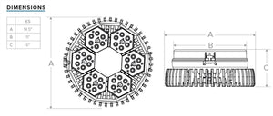 Columbia Lighting KHL-24LU5K-5M-A2-TN Kemlux III Hazardouz Location Light, 57W 24 LEDs, 120-277V, 5000K, 68 CRI, Type V Square Optics, Pendant Mount, 3/4" Hub, Tan Finish