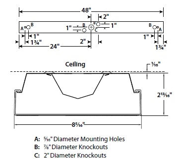 Columbia Lighting LAW4-35ML-EDU 48W 4' Low Profile LED Wraparound, 3500K, Medium Lumen, 0-10V Dimming, 120-277V