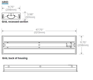 Columbia Lighting LCAT14-35MLG-REU 1'x4' LED Contemporary Architectural Troffer, 3500K, Medium Lumen, Grid Lay-in Ceiling, Rectangular Shielding, Static Air Function, Fixed Output, 120-277V