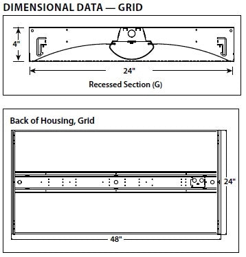 Columbia Lighting LCAT24-35HLG-EDU 47W 2'x4' LED Contemporary Architectural Troffer, 3500K, Grid Lay-in, 0-10V Dimming, 120V-277V