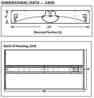 Columbia Lighting LCAT24-40LWG-EDU 40W 2'x4' LED Contemporary Architectural Troffer, 4000K, Low Watt, Grid Lay-in Ceiling, Static Air Function, 0-10V Dimming,