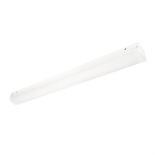 Columbia Lighting LCL4-50HL-EU-ELL14 4' Lensed LED Striplight, 5000K, High Lumen, Fixed Output, 120-277V, 1400 Lumens Emergency Battery Pack, White
