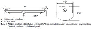 Columbia Lighting LCL4-35ML-EDU 48W 4' Lensed LED Striplight, 3500K, Medium Lumen, 0-10V Dimming, 120-277V, White Finish