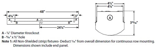 Columbia Lighting LCL4-40ML-EDU 48W 4' Lensed LED Striplight, 4000K, Medium Lumen, 0-10V Dimming, 120-277V, White Finish