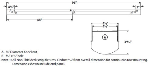 Columbia Lighting LCL8-40ML-EDU 96W 8' Lensed LED Striplight, 4000K, 10100 Lumens, 0-10V Dimming, 120-277V
