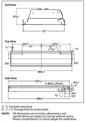 Columbia Lighting LJT14-35LWG-FSA12-EDU 25W 1'x4' LED Troffer with Advanced Solid State Technology, 3500K, Low Watt, Grid Ceiling, White Flush Steel Door, Pattern 12 Acrylic Lens Shielding, 0-10V Dimming, 120V-277V