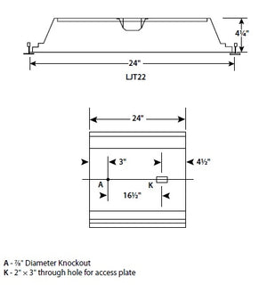 Columbia Lighting LJT22-35HLG-FSA12-EDU 43W 2'x2' LED Troffer with Advanced Solid State Technology, 3500K, High Lumen, Grid Ceiling, White Flush Steel Door, Pattern 12 Acrylic Lens Shielding, 0-10V Dimming, 120-277V