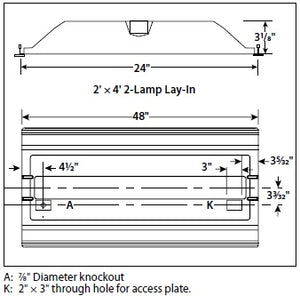 Columbia Lighting LJT24-35MLG-FSA12-EDU 45W 2'x4' LED Troffer with Advanced Solid State Technology, 3500K, Medium Lumen, Grid Ceiling, White Flush Steel Door, Pattern 12 Acrylic Lens Shielding, 0-10V Dimming, 120-277V
