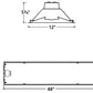 Columbia Lighting LSER14-35HLG-C-EU-ELL14 52W 1'x4' Serrano LED Architectural Luminaire, 3500K, 4700 Lumens, Grid Ceiling, Contour Shielding, Fixed Output, 120-277V, 1400 Lumens Energy Battery Pack Installed