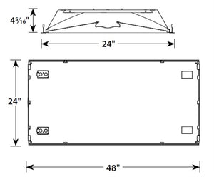 Columbia Lighting LSER24-35MLG-C-EDU 2' � 4' Serrano LED Architectural Luminaire, 3500K, 4795 lumens, Grid Ceiling, Contour Shielding, 0-10V Dimming, 120-277V