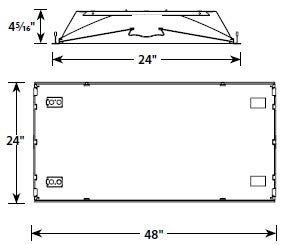 Columbia Lighting LSER24-40LWG-C-EDU-PNCS 41W 2'x4' Serrano LED Architectural Luminaire, 4000K, 4200 Lumens, Grid Ceiling, Contour Shielding, 0-10V Dimming, 120-277V, Cartoned and Stretched Wrapped to Narrow Pallet