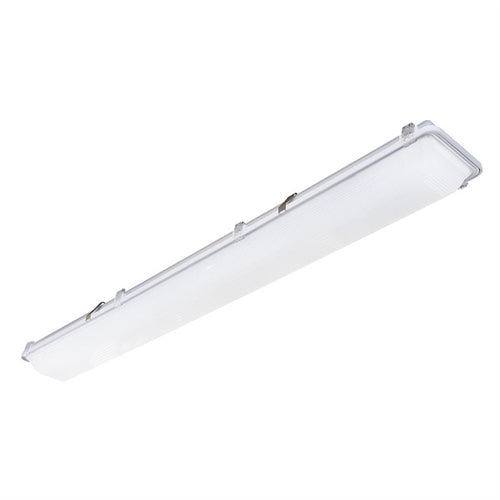 Columbia Lighting LXEM2-40LW-RFA-EDU 29W 2' LED Enclosed and Gasketed Fiberglass Extreme Environment, 4000K, 3150-3500 Lumens, Ribbed Frosted Acrylic Shielding, 0-10V Dimming, 120-277V, White Finish