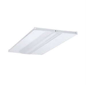 Columbia Lighting LZPT24-50LWG-LSRS-EDU 2'x4' Zero Plenum LED Troffer, 5000K, Low Watt Lumen Output, Grid Lay-In Ceiling, Linear Prismatic Lens with Surface Relief Diffuser, Smooth Curve Reflector, 0-10V Dimming, 120-277V