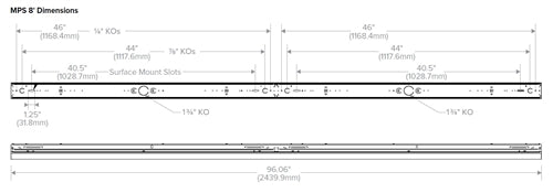 Columbia Lighting MPS8-30MW-C-W-ED-U 8' MultiPurpose Linear LED Light, 80CRI,3000K, 7200 Lumens, Curve, Frosted Acrylic Lens, Wide Distribution, 0-10V Dimming, 120-277V