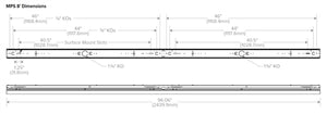 Columbia Lighting MPS8-35MW-C-W-ED-U-ELL14 8' MultiPurpose Linear LED Light, 80CRI,3500K, 7200 Lumens, Curve, Frosted Acrylic Lens, Wide Distribution, 0-10V Dimming, 120-277V, 