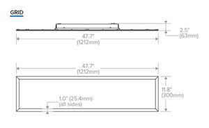 Columbia Lighting SRP14-35MLG-EDU 1'x4' LED Scaler Edge-Lit Panel, 80 CRI, 3500K, 4554-5123 Lumens, Grid Ceiling, 0-10V Dimming, 120-277V
