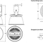 Columbia Lighting UTB2-750-MH-EDU-AL16-N-GR-C10HL High Bay LED, 70 CRI, 5000K, 24000 Lumens, 0-10V Dim to 10%, 120-277V, Anodized Aluminum 16", No Lens, Gray, 10' Cord with Hook/ Loop