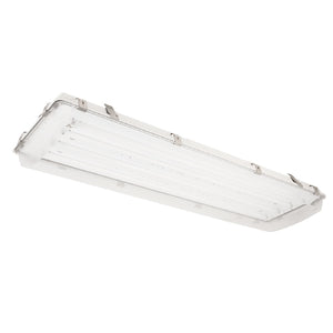 Columbia Lighting XEW4-454-CA-W-4EPU 4' Enclosed and Gasketed High Bay, Four Lamps, 54W T5HO, Clear Impact Resistant Acrylic Lens, Wide Distribution, Electronic Programmed Start Ballast, 120-277V