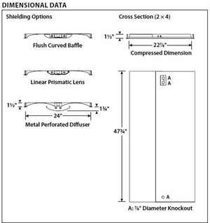 Columbia Lighting ZPT24-254G-LSRR-EPU 2'x4' Zero Plenum Troffer, Two 54W T5HO Lamps, Grid Lay-in Ceiling Type, Linear Prismatic Lens with Surface Relief Diffuser Shielding, Ribbed Curve Reflector, Electric T5, 1.00 Ballast Factor, 120V-277V