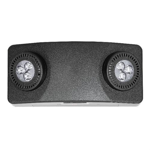 Compass Lighting CU2HLHOBLED Emergency Light, Black housing, 5.4W LED lamps, 1300 lumens