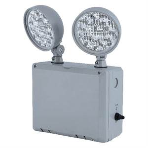 Compass Lighting CU2WB 1.875W Wet Location LED Emergency Light, Dual-Head Fully Adjustable, Black Finish