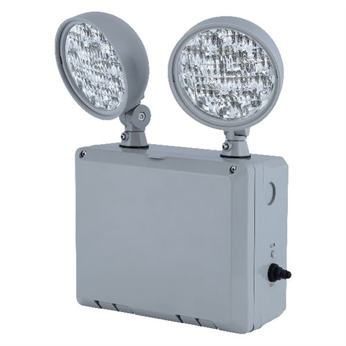 Compass Lighting CU2WB 1.875W Wet Location LED Emergency Light, Dual-Head Fully Adjustable, Black Finish