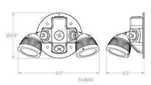 Dual Lite DLRWDB-1205L Outdoor LED Remote Head, Double Lamp, Black Finish
