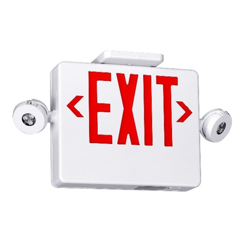 Dual Lite EVCHL-U-G-W-12 12W High Lumen Combination Exit/ Emergency Light, Universal Single/ Double Face, Green Letter, White Finish