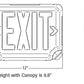 Dual-Lite EVCURWDI Architectural LED Exit and Emergency Light, Universal Face, Red Letters, White Finish, Damp Listed, Spectron Self-Diagnostics
