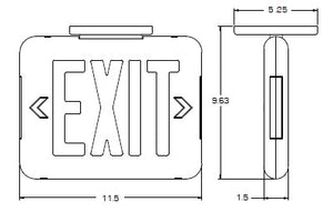 Dual-Lite EVEURWEI LED Exit Sign, Single/ Double Face, Red Letters, White Finish, Emergency Operation, Spectron Self-Diagnostics