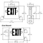 Dual-Lite HCXUGWRC12-UST Side Mount Designer LED Exit Sign and Emergency Light, Universal Face, Green Letters, White Finish, with 12W Remote Capacity, Lighting Heads Included, US Transform