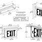 Dual-Lite LECDRRNE Ceiling Mount Architectural Edge-Lit LED Exit Sign, 120-277V, Double Face, Red Letters, Right Arrow, Satin Aluminum Finish, Emergency Operation
