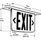 Dual-Lite LECSRRNEI Ceiling Mount Architectural Edfe-Lit LED Exit Sign, 120/277V, Single Face, Red Letters, Right Arrow, Satin Aluminum Finish, Emergency Operation, Spectron Self-Testing
