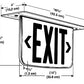 Dual-Lite LECSRXNEM-XK Ceiling Mounting Architectural Edge-Lit LED Exit Sign, 120/277V, Single Face, Red Letters, No Arrows, Satin Aluminum Finish, Emergency Operation, Mirror Plaque Background