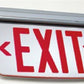 Dual Lite LEWSRLSA Wall Mount Edge-Lit LED Exit Sign, Single Face, Red Letters, Left Arrow, Satin Brass Finish, AC Only