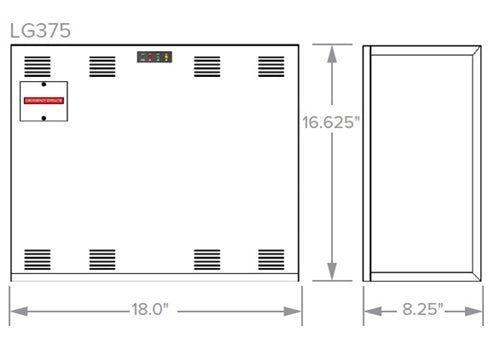 Dual-Lite LG375S LiteGear 375VA/W Single-Phase Central Lighting Inverter, Surface Wall Mount