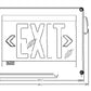 Dual-Lite LN4XRWE Wet Location Thermoplastic Exit Sign, 120/277V, Red Letters, White Finish, Emergency Operation, No Self-Diagnostics