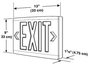 Dual-Lite LXURBE Low Profile Designer LED Exit Sign, Single/ Double Face, 120/277V, Red Letters, Black Finish, Emergency Operation, No Self-Diagnostics
