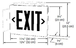Dual-Lite SEDGWE Sempra Die Cast Exit Sign, Double Face, Green Letter Color, White Finish, Emergencey Operation, No Self-Diagnostic