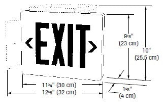 Dual-Lite SESRWNE Sempra Die Cast Exit Sign, Single Face, Red Letter Color, White Finish with Brushed Face, Emergencey Operation, No Self-Diagnostic