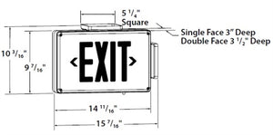 Dual-Lite SEWLDGW Harsh Environment Exit Sign, 120/277V, Double Face, Green Letters, White Finish, AC Only Operation