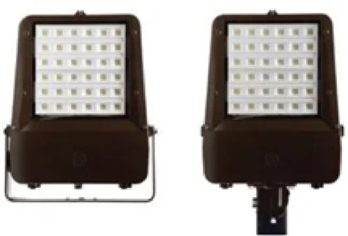 Evolve EFH1-02-0-40-66-7-30-N-A-K1-DKBZ High Output LED Flood Light, Gen 2, 120-277V, 40000 Lumens, NEMA 6x5 Distribution, 70 CRI, 3-00K, No PE Receptacle, Non Dimmable, No Control, Knuckle Slipfitter, Dark Bronze