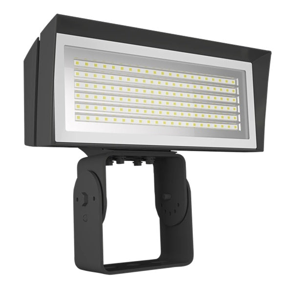 RAB FFLEDMT/PCU 52W Trunnion Mount LED Floodlight, 4000K/5000K (Cool), 8138-10813 Lumens, 82 CRI, 7H x 6V Beam Distribution, Standard Operation, Bronze Finish