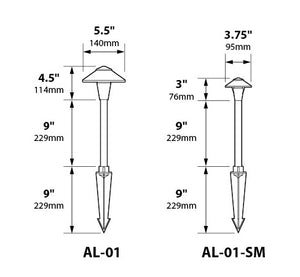 Focus Industries AL-01-SMLED3RST 12V 3W Omni LED Cast Aluminum Mini 3.5" China Hat Area Light, Rust Finish
