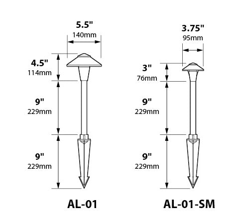 Focus Industries AL-01-SMLED3STU 12V 3W Omni LED Cast Aluminum Mini 3.5" China Hat Area Light, Stucco Finish