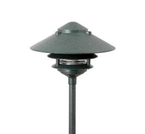 Focus Industries AL-03-10-LEDP-WTX 12V 4W LED 300 lumens 2 Tier 10" Pagoda Hat Area Light, White Texture Finish