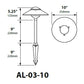 Focus Industries AL-03-10LED3WTX 12V 3W Omni LED Cast Aluminum 10" 2 Tier Pagoda Hat Area Light, White Texture Finish