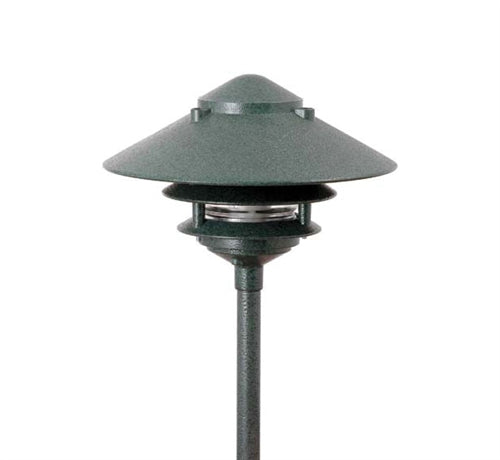 Focus Industries AL-03-3T-10-LEDP-WIR 12V 4W LED 300 lumens 3 Tier 10" Pagoda Hat Area Light, Weathered Iron Finish
