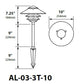 Focus Industries AL-03-3T103LED3WIR 12V 3W Omni LED Cast Aluminum 10" 2 Tier Pagoda Hat Area Light with 3" Base, Weathered Iron Finish