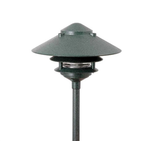 Focus Industries AL-03-3T10LED3HTX 12V 3W Omni LED Cast Aluminum 10" 3 Tier Pagoda Hat Area Light, Hunter Texture Finish